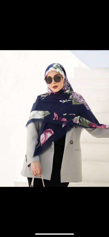 روسری نخ یونیک وارداتی طرح گل