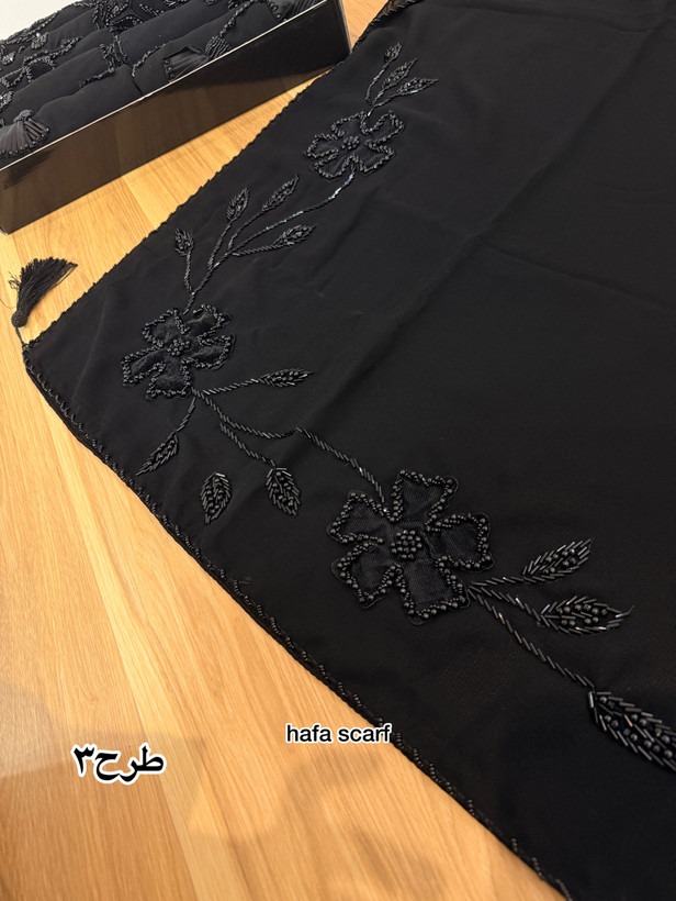 روسری خاویار جواهردوزی و مخمل دوزی