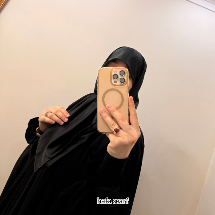 روسری ساتن مشکی قواره۱۰۰
