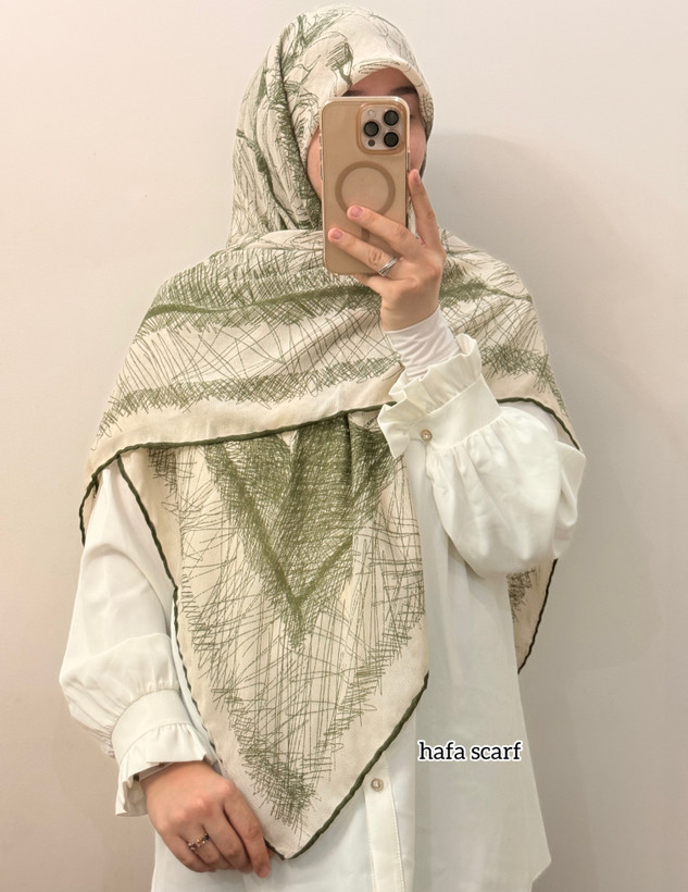 روسری نخ گارزا طرح دار