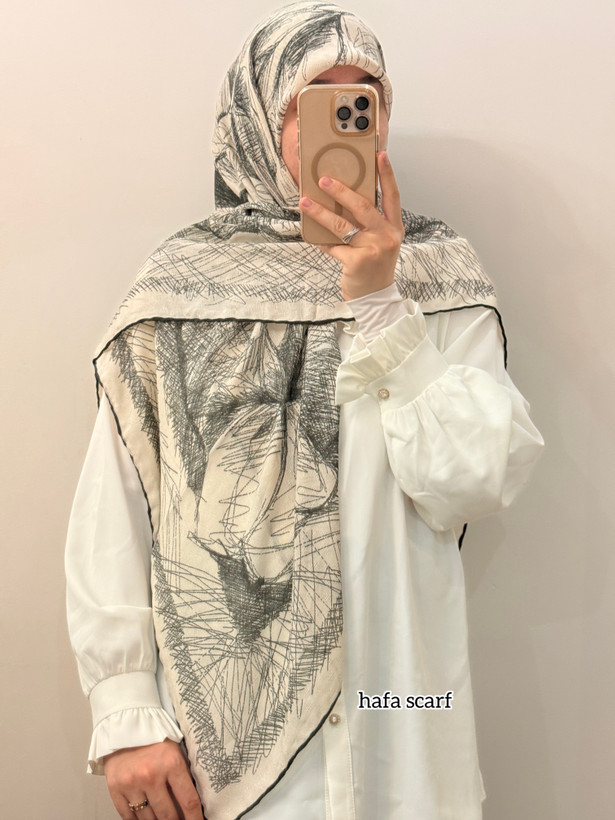 روسری نخ گارزا طرح دار