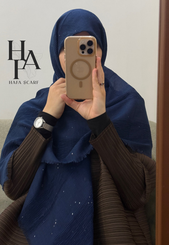 روسری پلیسه پولکی