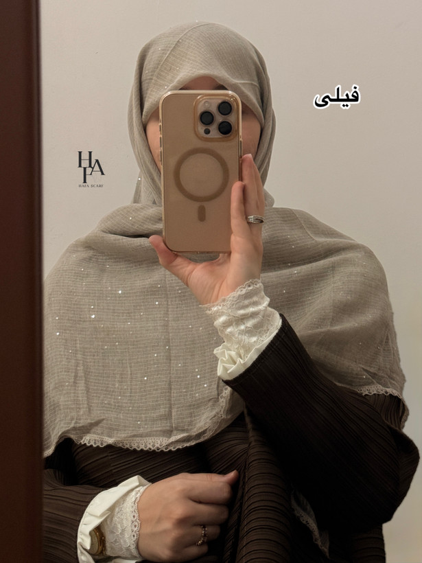 روسری نخی پولکی دانتل دار وارداتی(۲)