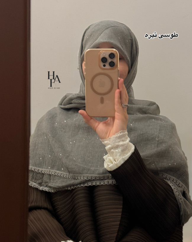 روسری نخی پولکی دانتل دار وارداتی(۲)