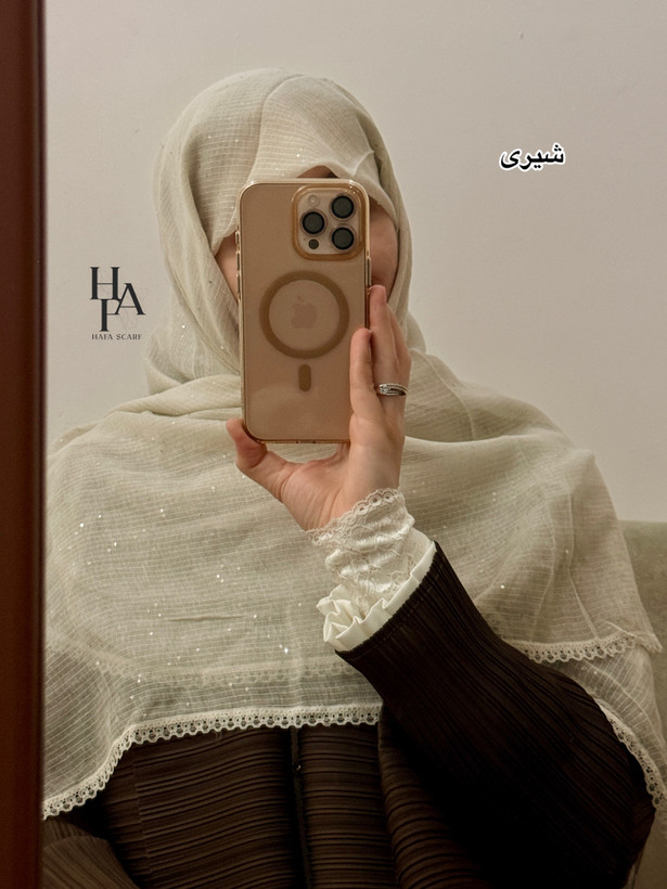 روسری نخی پولکی دانتل دار وارداتی(۲)