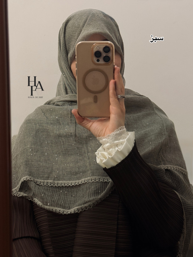روسری نخی پولکی دانتل دار وارداتی(۲)