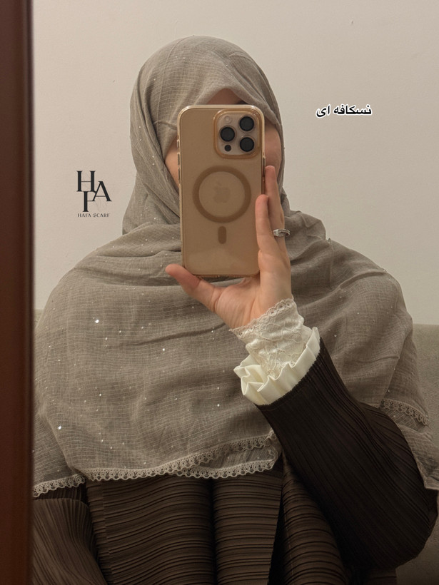 روسری نخی پولکی دانتل دار وارداتی(۲)