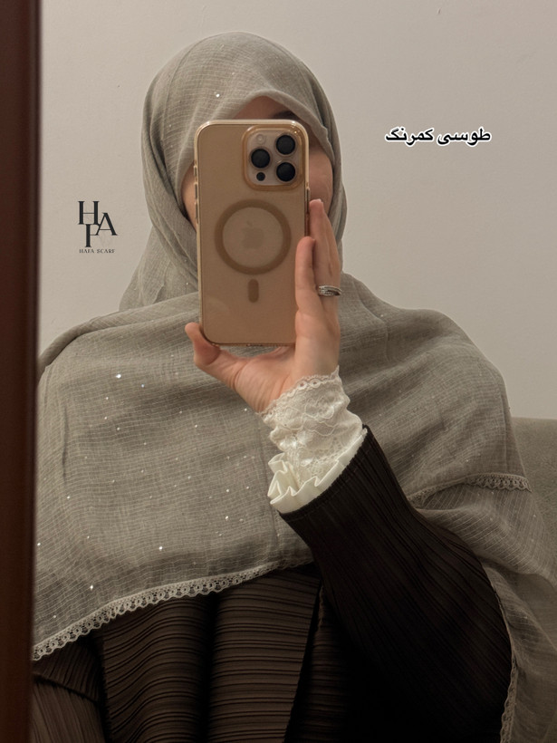 روسری نخی پولکی دانتل دار وارداتی(۲)