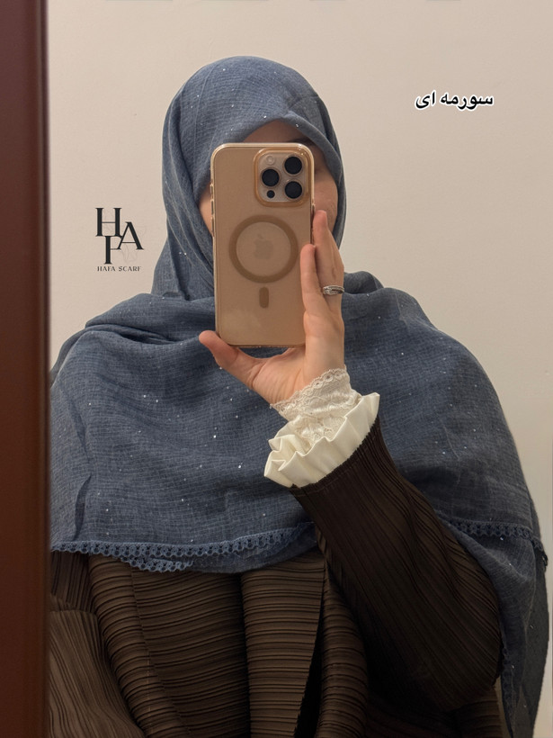 روسری نخی پولکی دانتل دار وارداتی(۲)