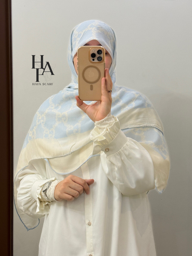 روسری نخ پنبه طرح گوچی
