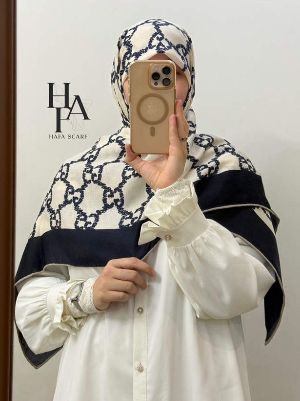 روسری نخ پنبه طرح گوچی