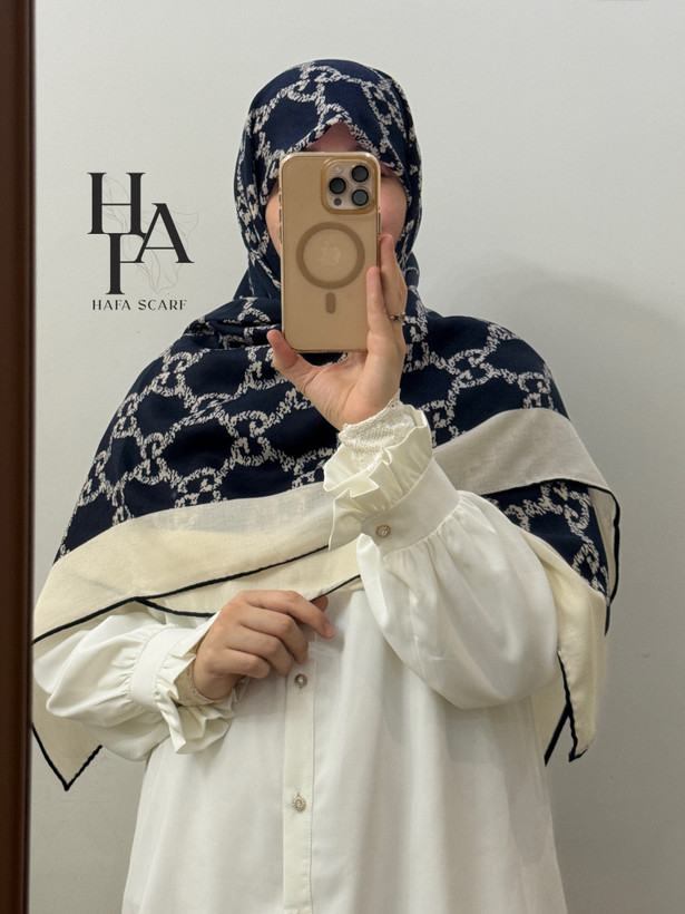 روسری نخ پنبه طرح گوچی