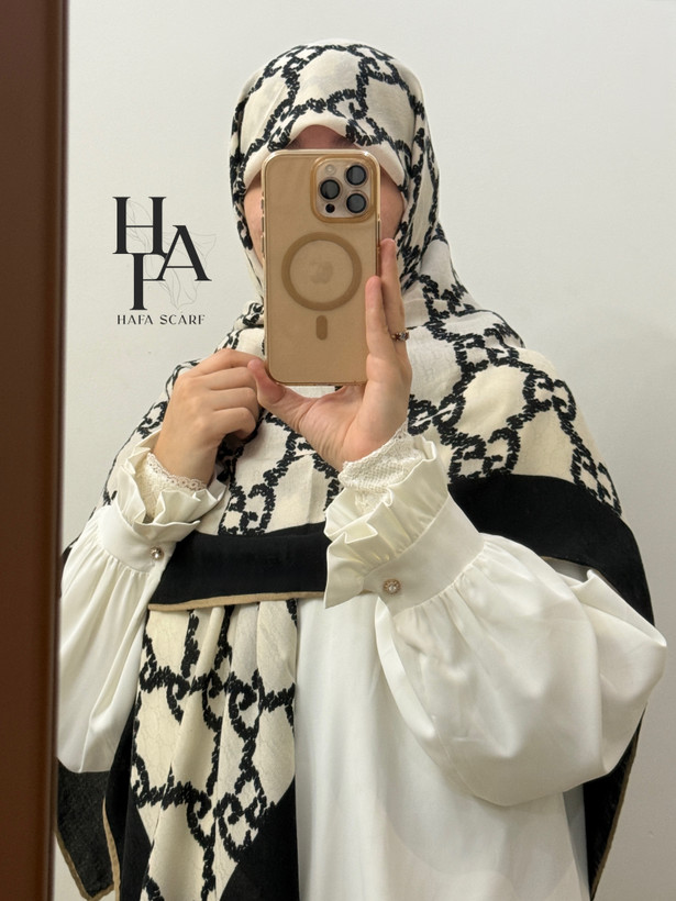 روسری نخ پنبه طرح گوچی