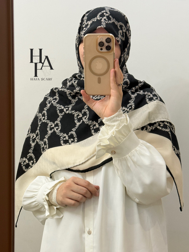 روسری نخ پنبه طرح گوچی