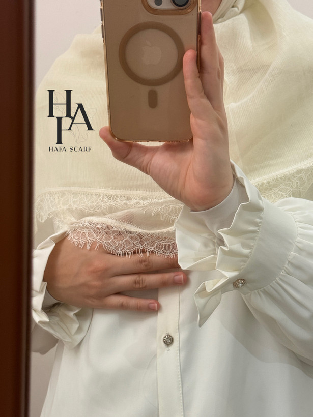 روسری نخی کنفی دور گیپور